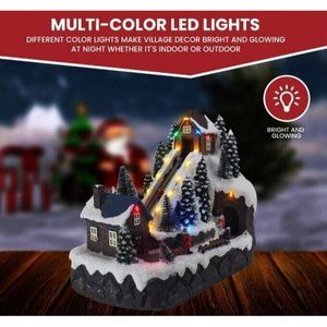 Top Treasures Christmas Village Sledding Down Hill Animated